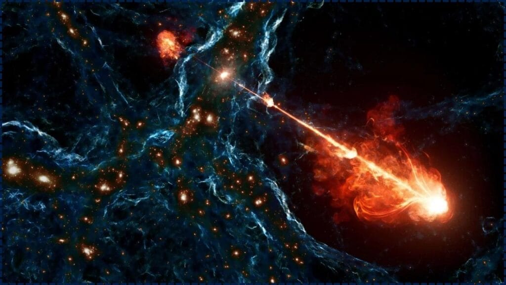 Monster-Sized Plasma Jets Spotted Shooting from a Black Hole Bigger Than the Milky Way 1 Monster-Sized Plasma Jets Spotted Shooting from a Black Hole