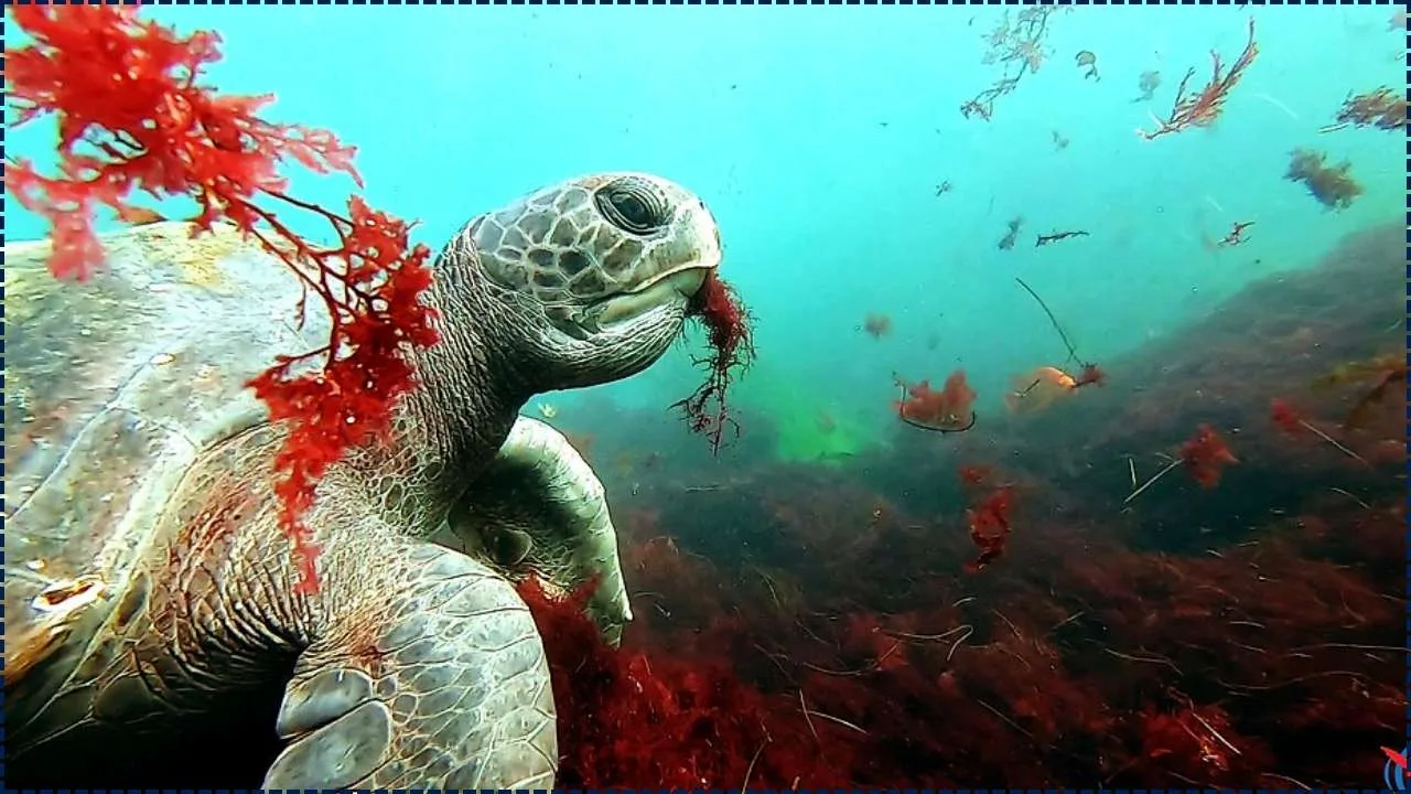 Diver Spots Giant Sea Turtle Trapped on Ocean Floor